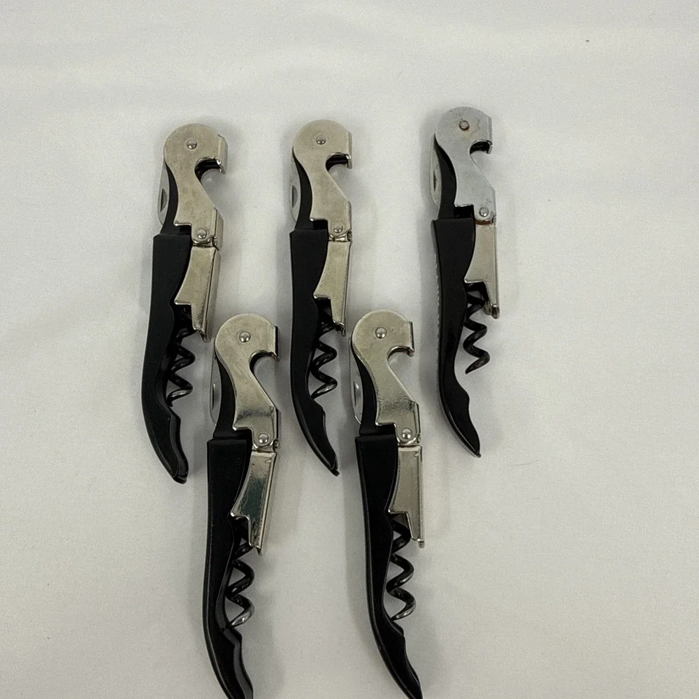 Lot of 5 Wine Bottle 2 Step Opener Corkscrews with Foil Cutter